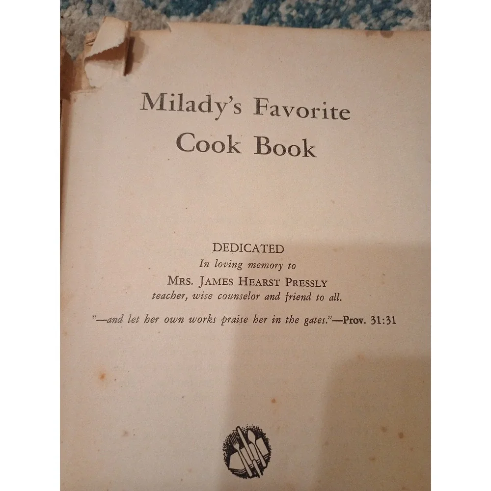 Milady's Favorite Cook Book First Associate Reformed Pres Church Statesville, NC
